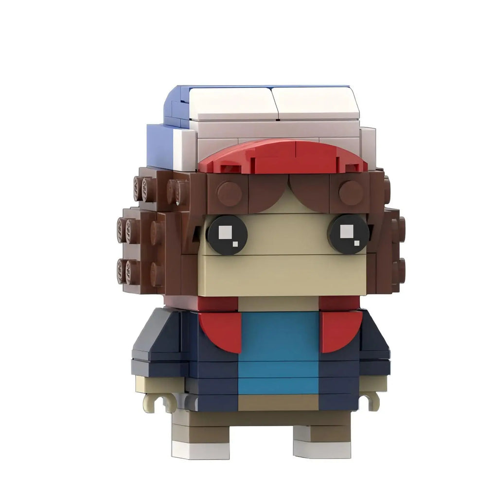 Stranger things lego action character square head assembly toy gift.